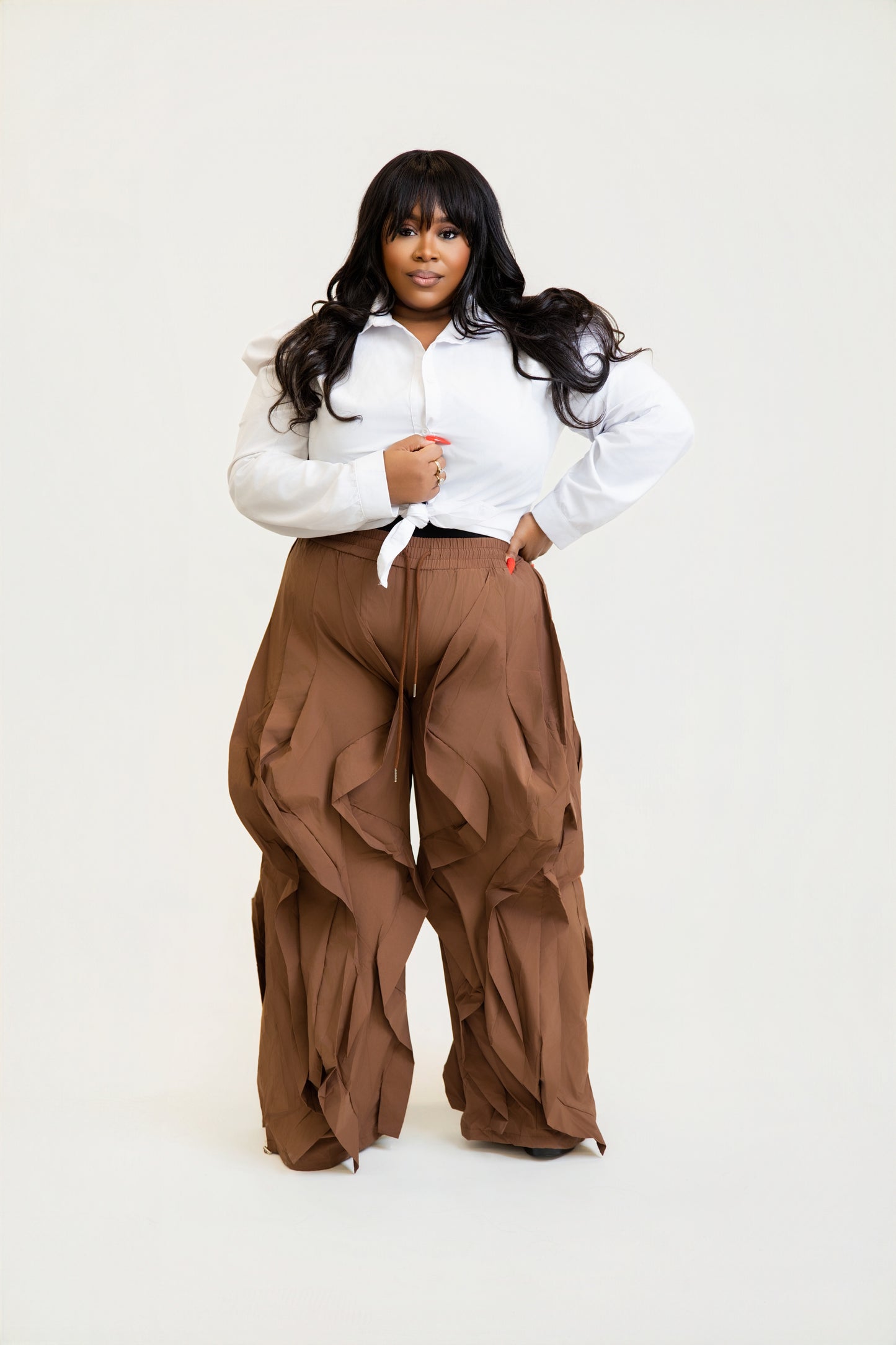 Ruffle Drawstring Jogger (1XL- 3XL)