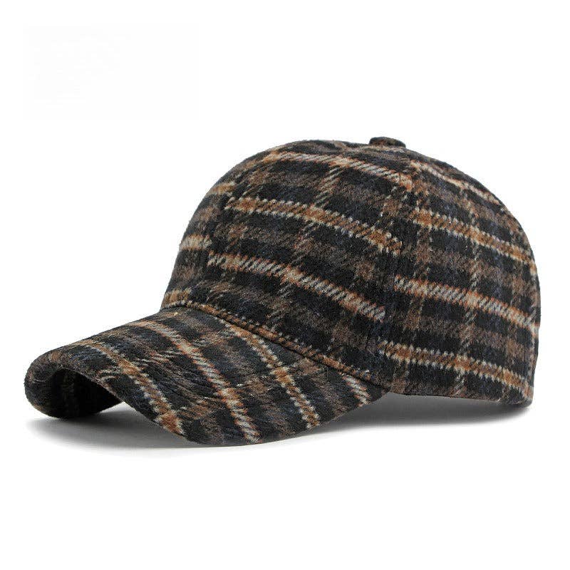 Structured Plaid Baseball Cap