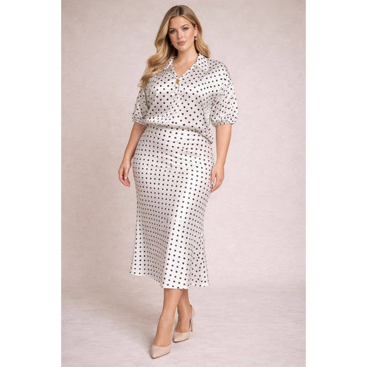 Polka Dot Skirt Set (PLUS)