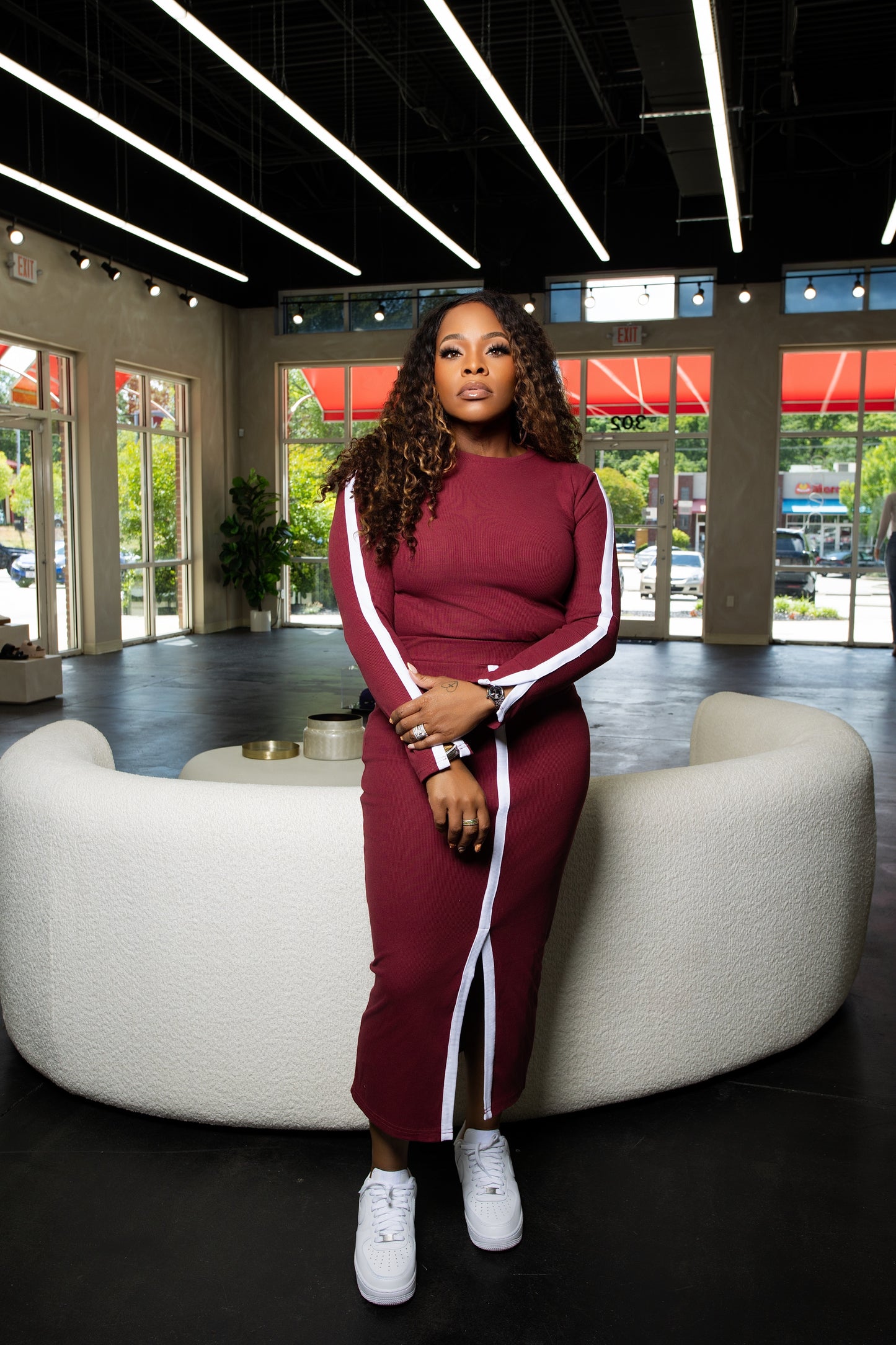 Every Day Pinstripe Skirt Suit