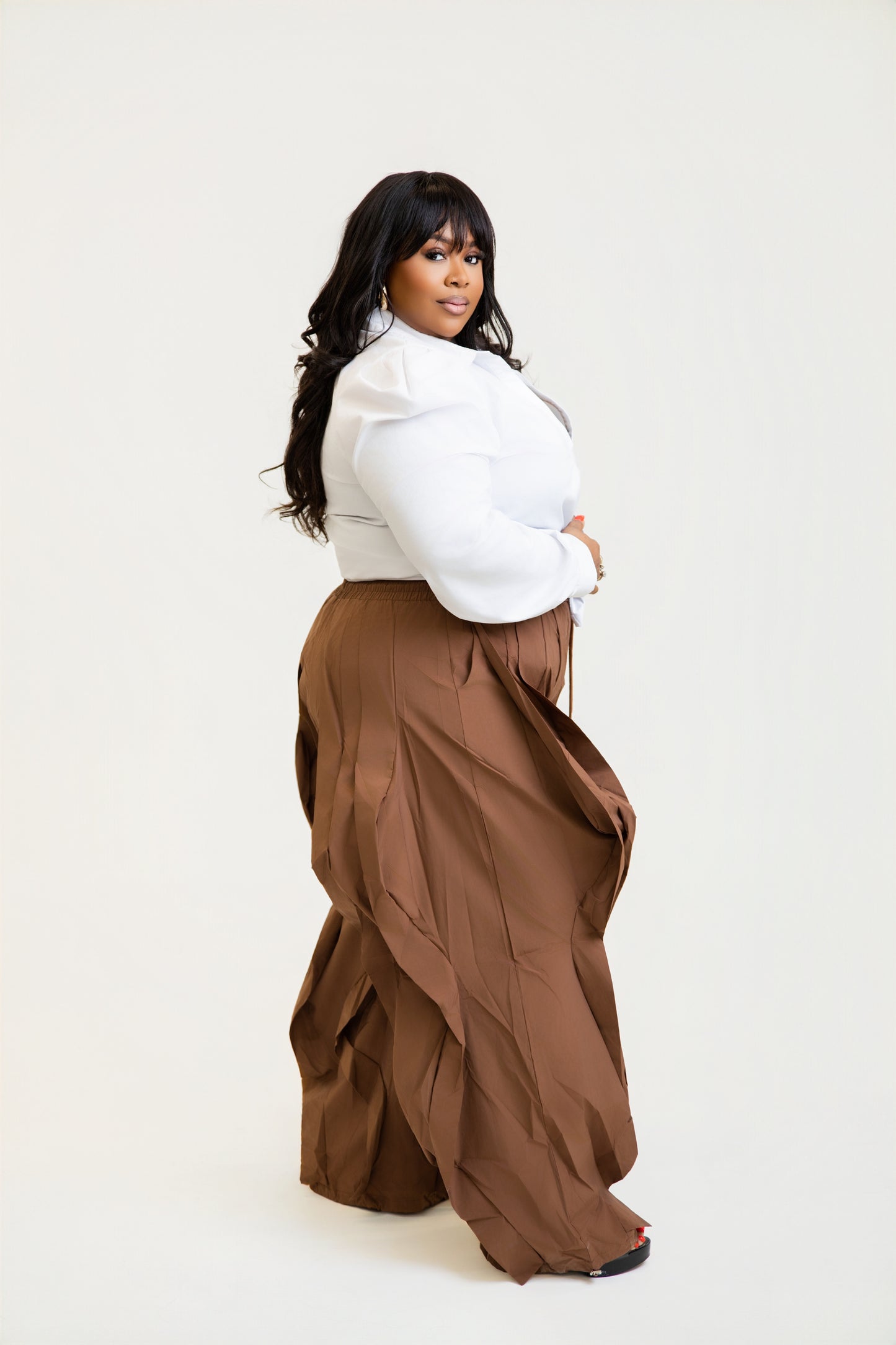 Ruffle Drawstring Jogger (1XL- 3XL)