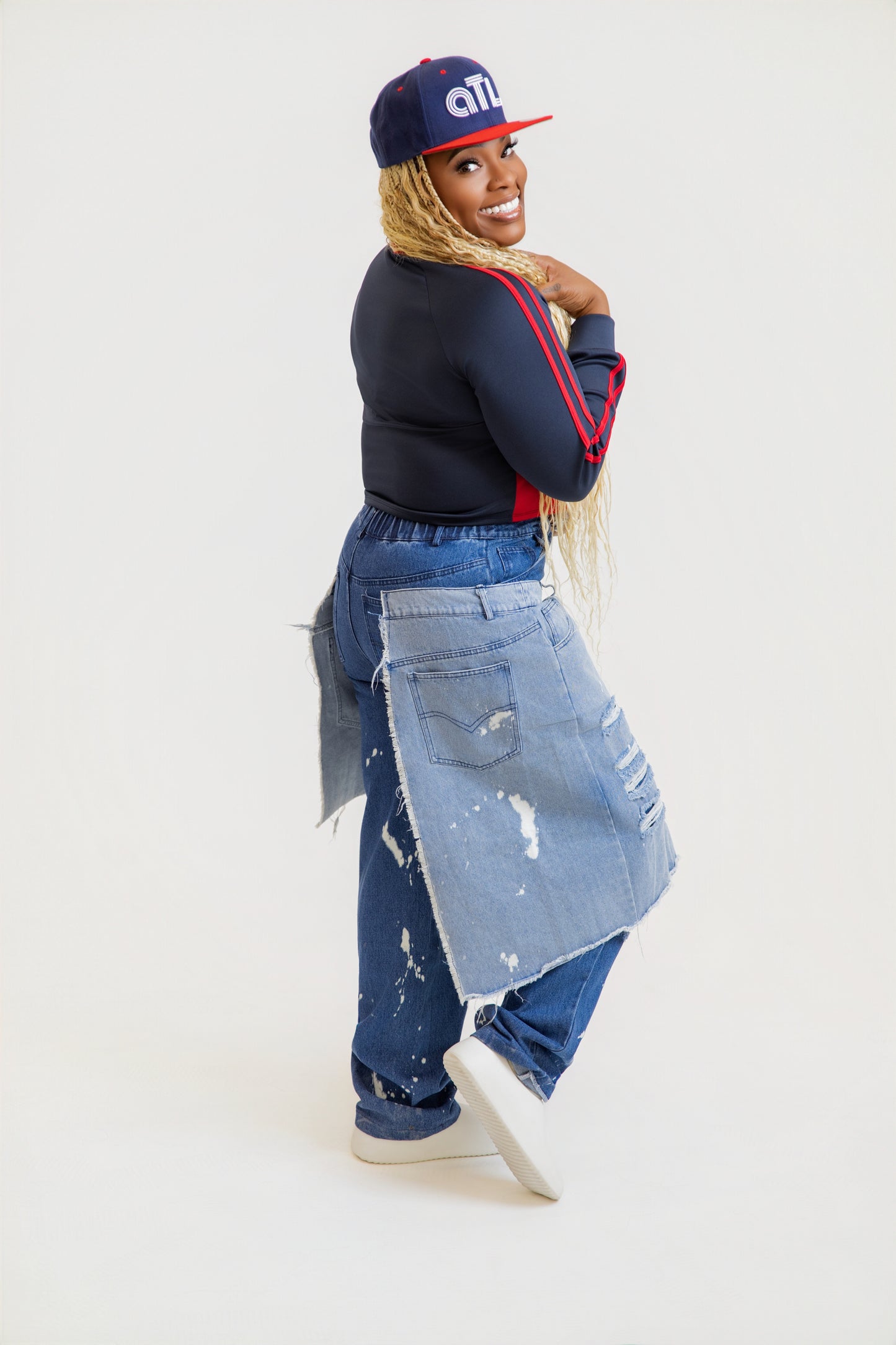 Double-Layer Destroyed Denim Pants