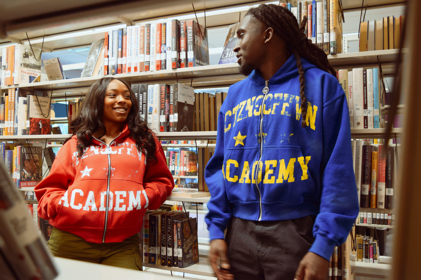 Academy Sun Faded Zip-Up Hoodie- (Red)