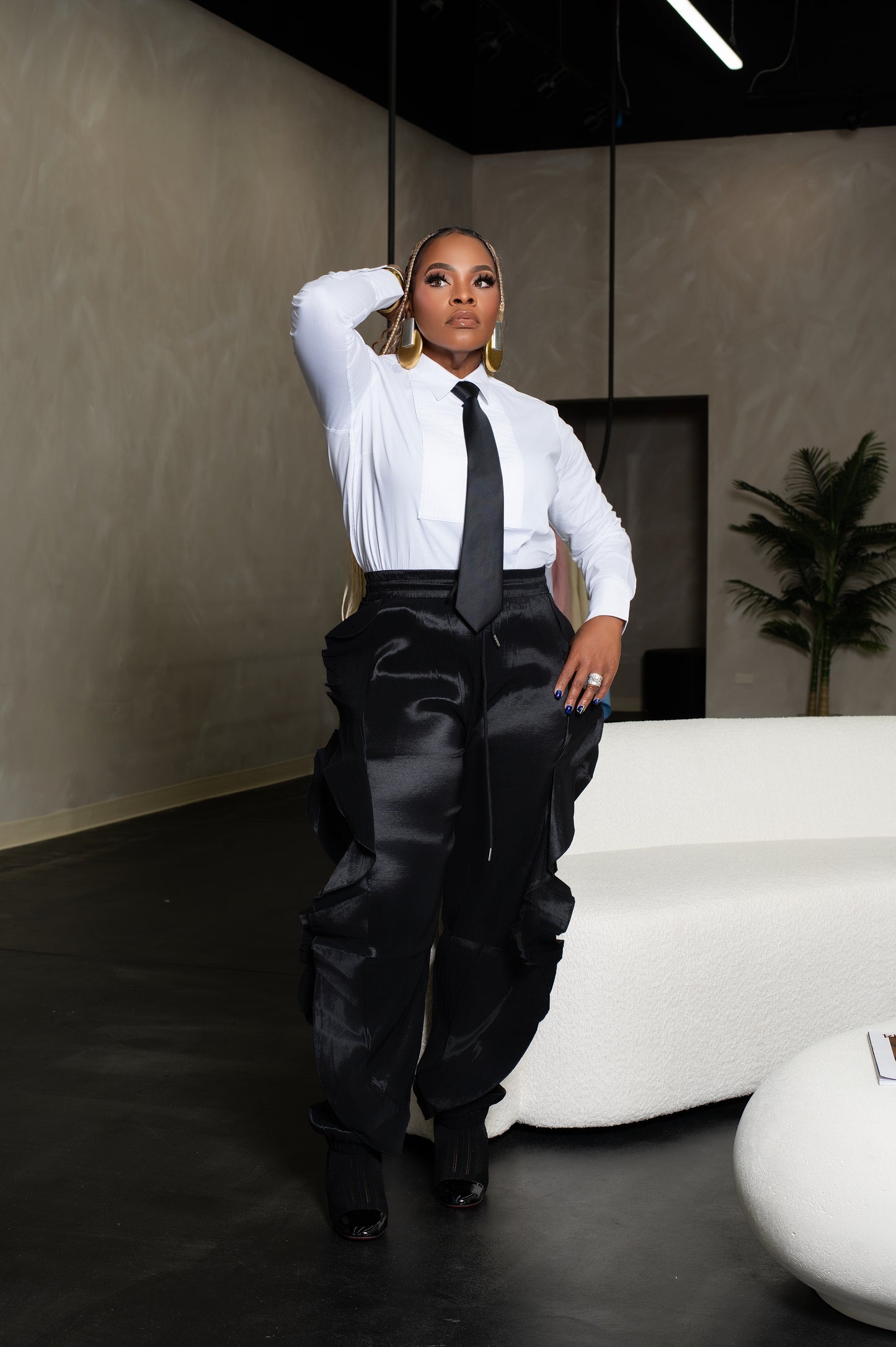 Side Ruffle Jogger (1X-3X)