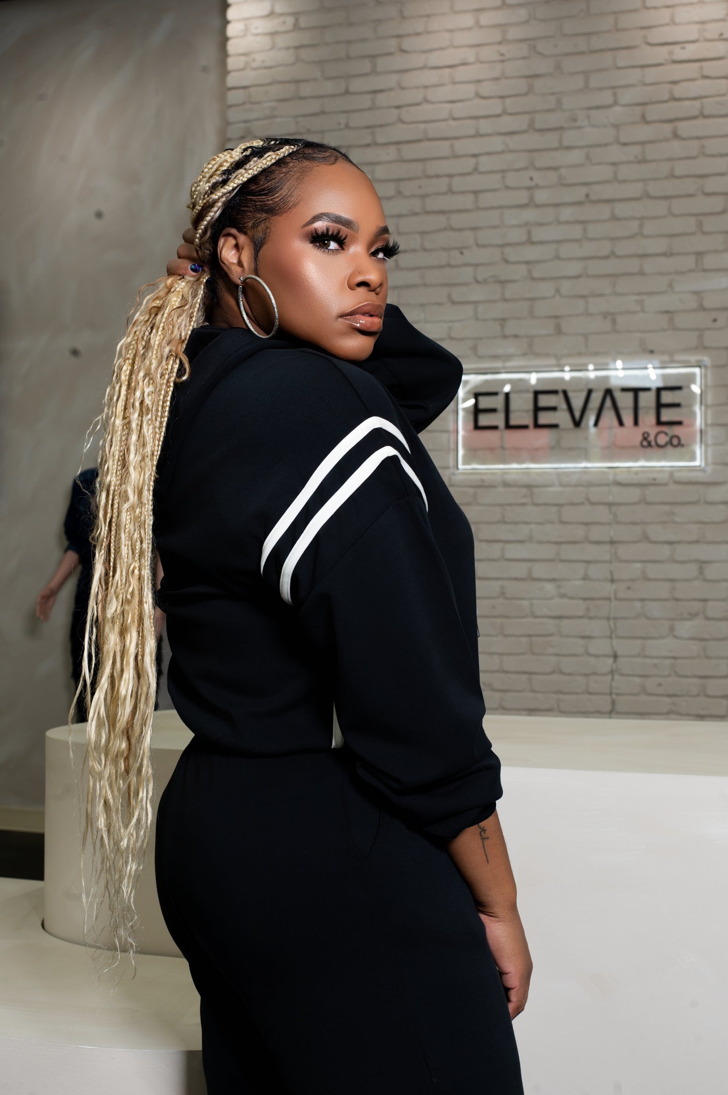 Relaxed Black Hoodie Set