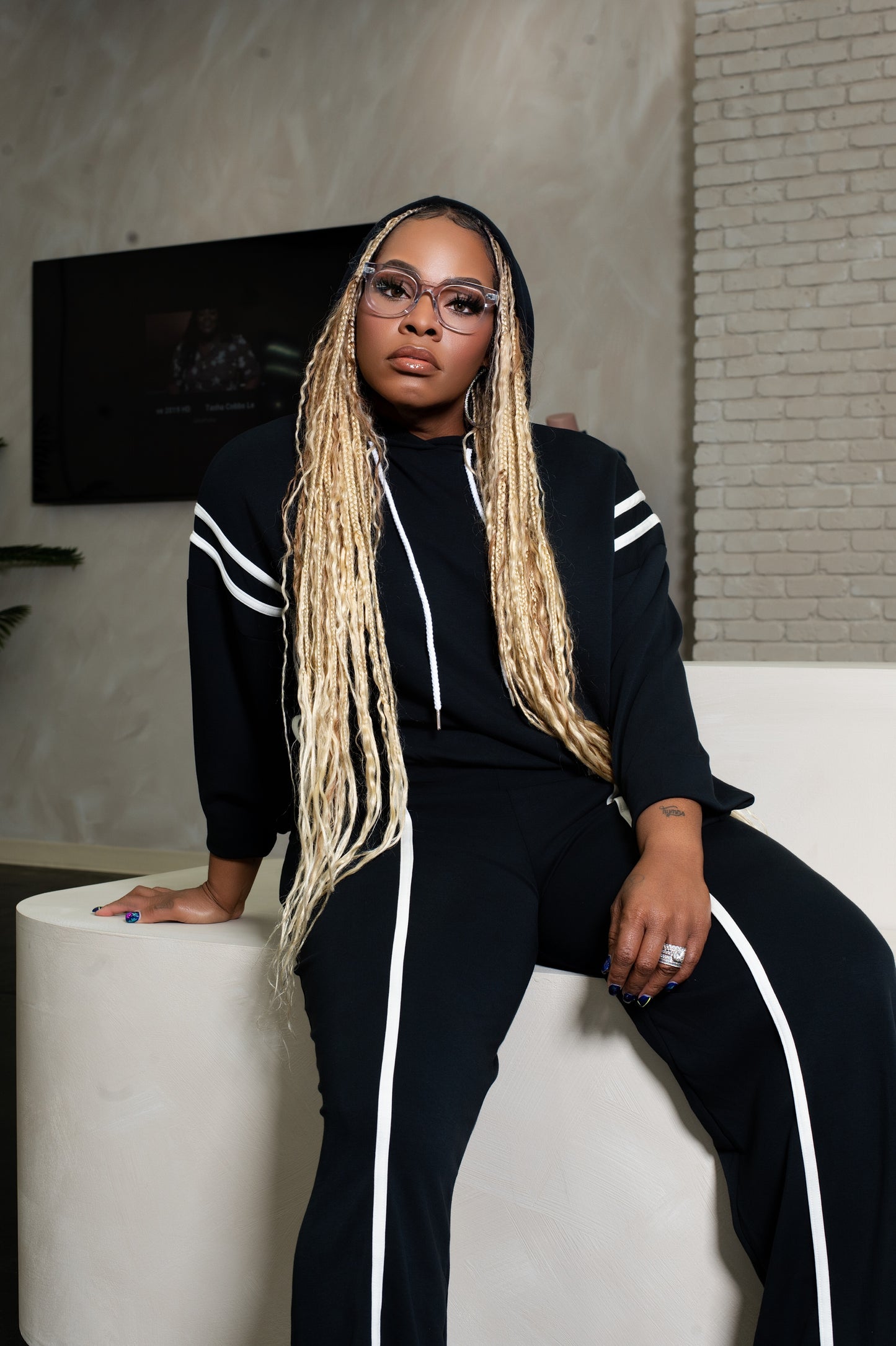 Relaxed Black Hoodie Set