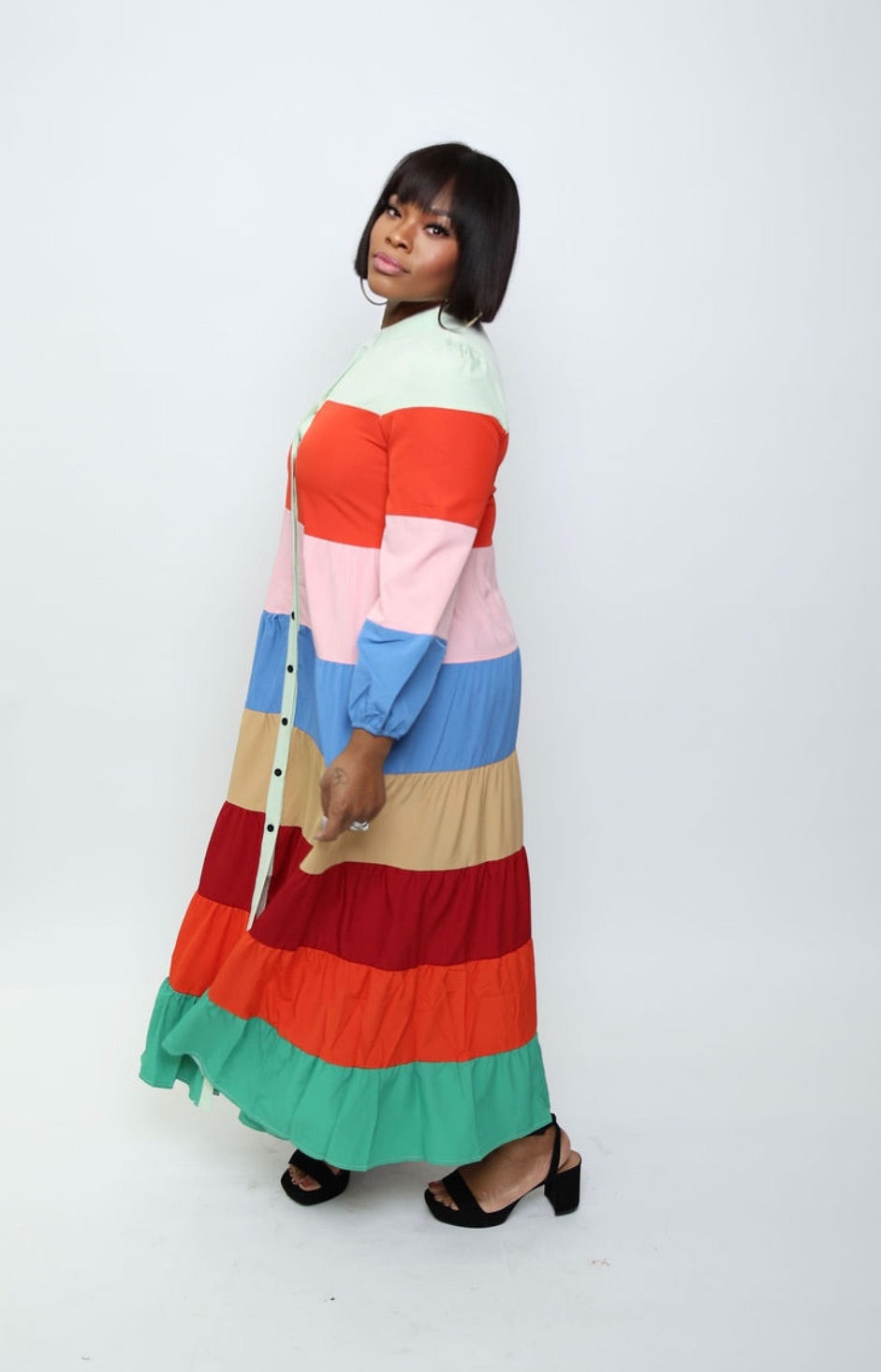 Color Block Maxi Dress