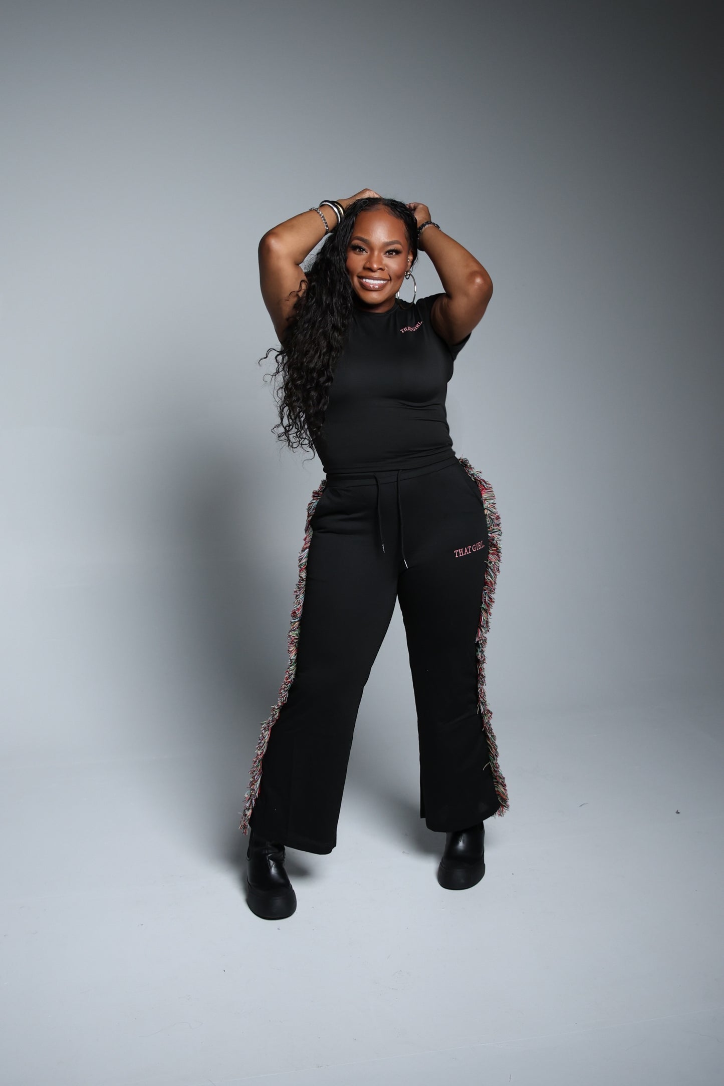 That Girl- Cropped Pant Fringe Set