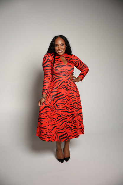 Zebra Flared Dress