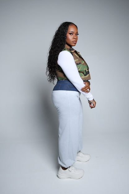 Denim High Waist Grey Sweats