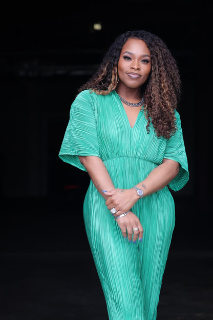 Vibrant Plisse Jumpsuit
