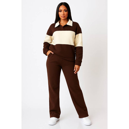 SPORT LUXE STRIPE JOGGER SET