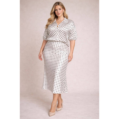 Polka Dot Skirt Set (PLUS)