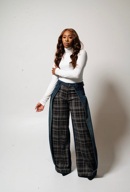 FLIPSIDE DENIM PLAID PANTS (S-3X)