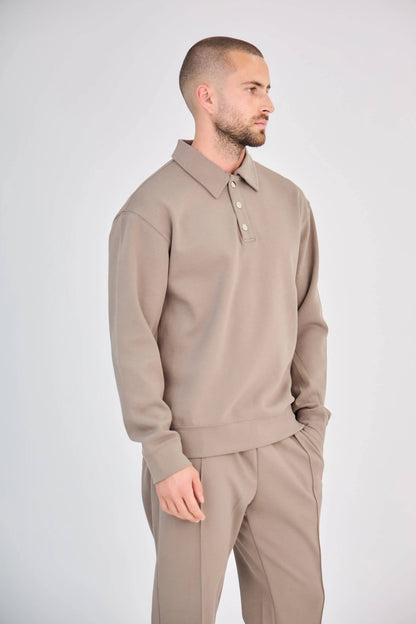 Chic Taupe Polo Set