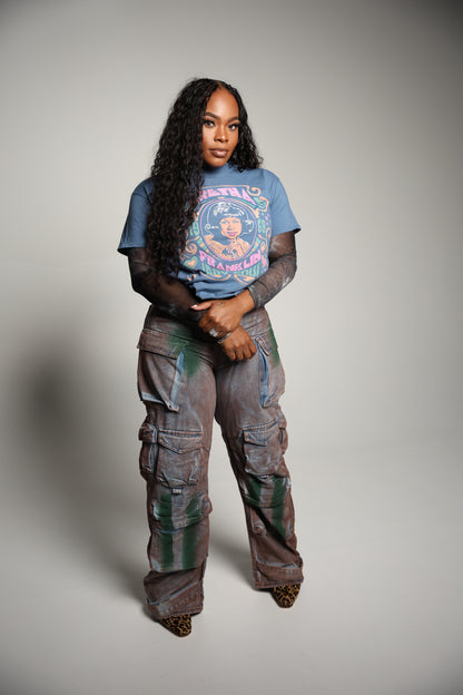 MULTI POCKET LOOSE PAINTER WIDE LEG