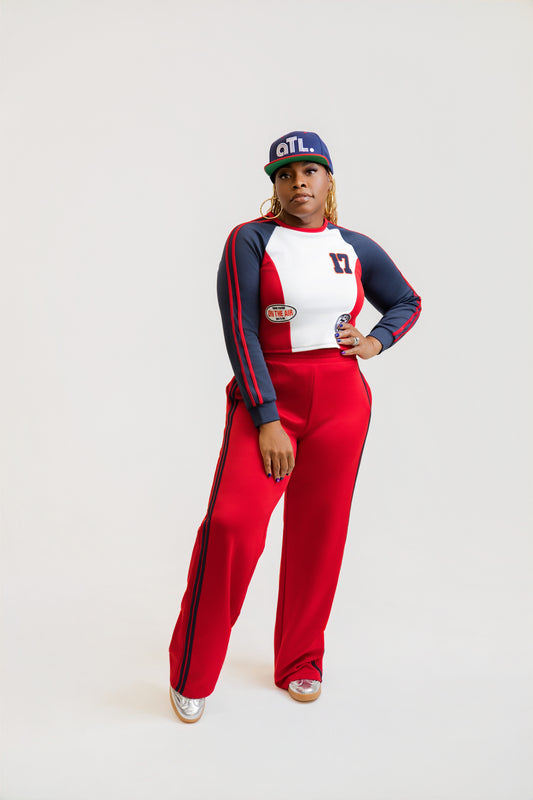 Athletic Patchwork Two-Piece Set