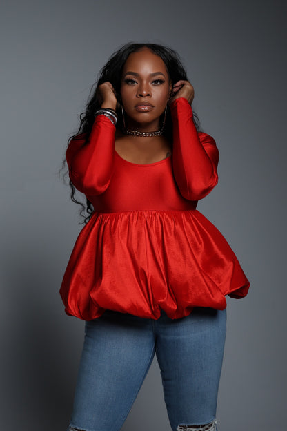 Festive Peplum Babydoll Top