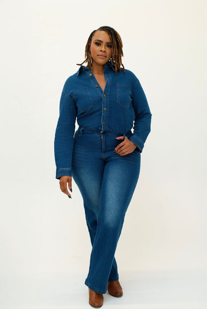 BODY- ODY DENIM JUMPSUIT