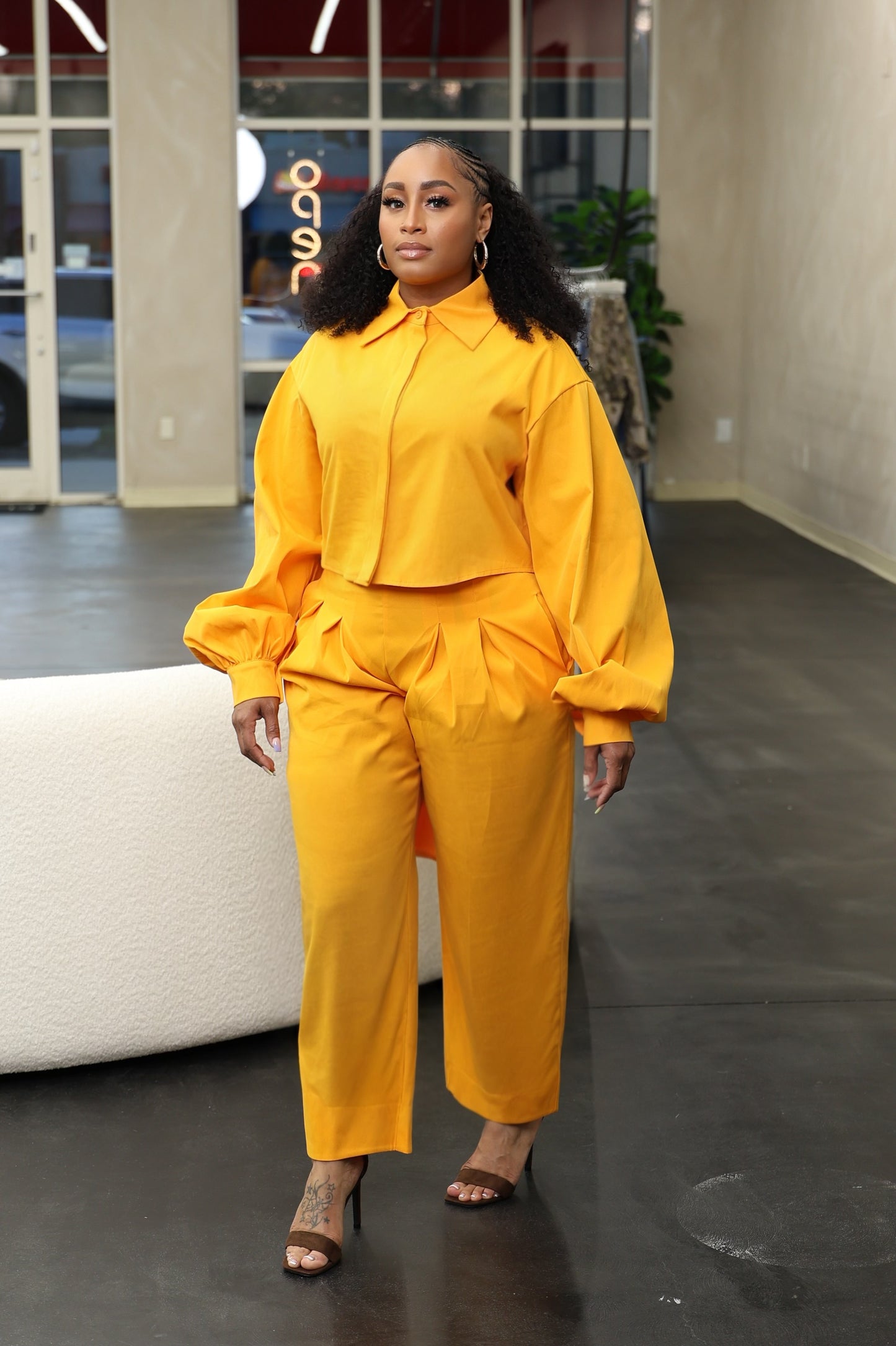 Long Sleeve Top Harem Pants Set