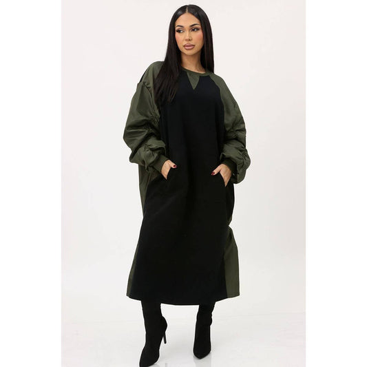 CASUAL OLIVE OVERSIZED DRESS