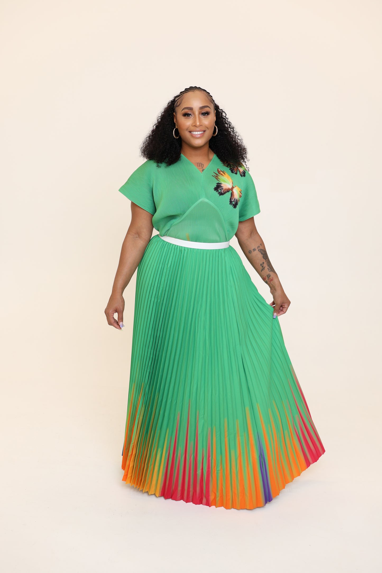 Pleated Royalty Skirt Set