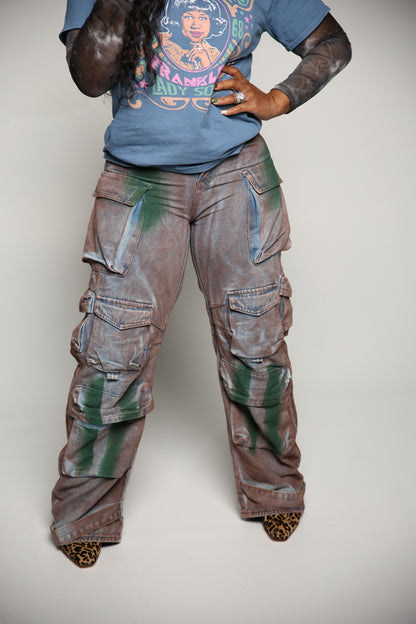 MULTI POCKET LOOSE PAINTER WIDE LEG