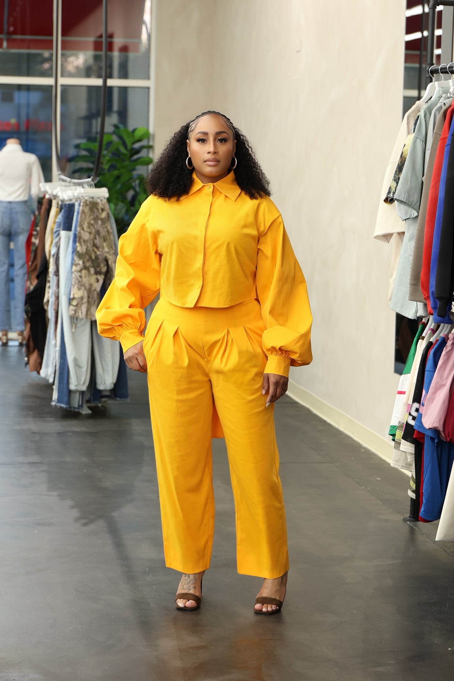 Long Sleeve Top Harem Pants Set