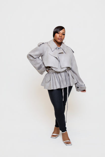Trench Faux Suede Set (S-2XL)