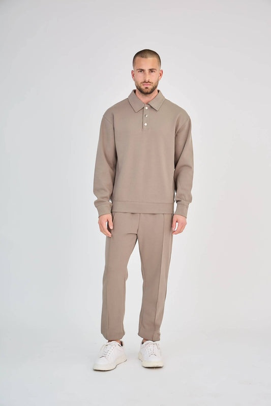 Chic Taupe Polo Set