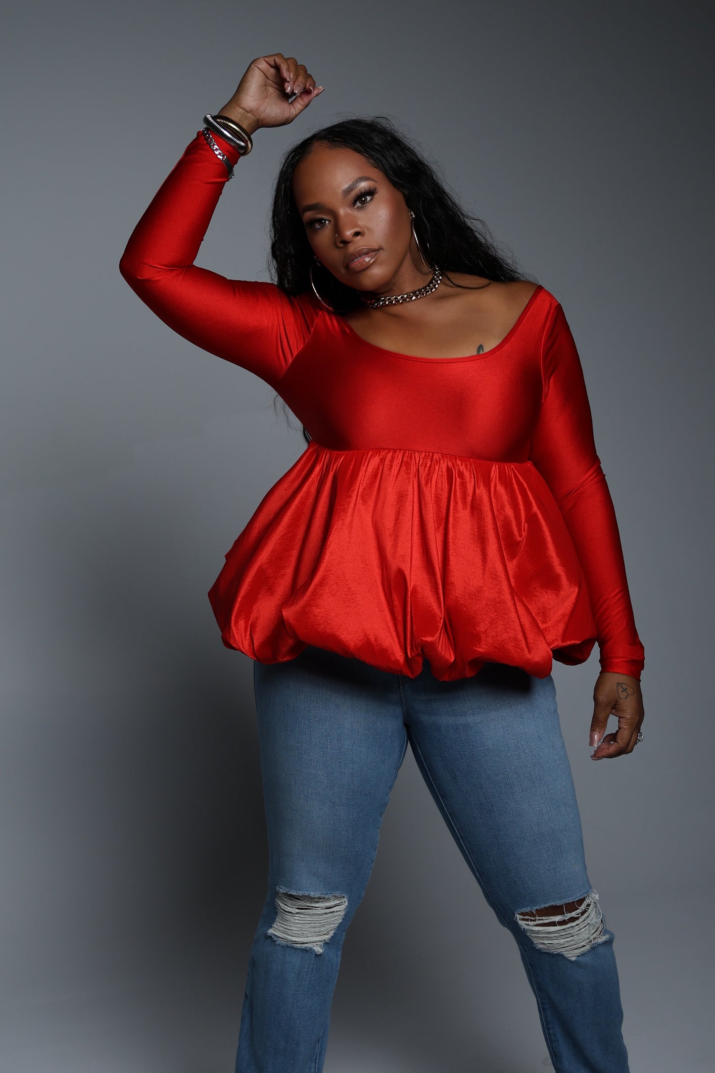 Festive Peplum Babydoll Top