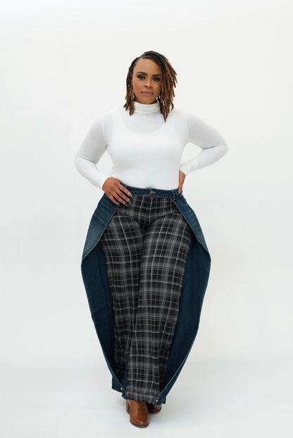 FLIPSIDE DENIM PLAID PANTS (S-3X)