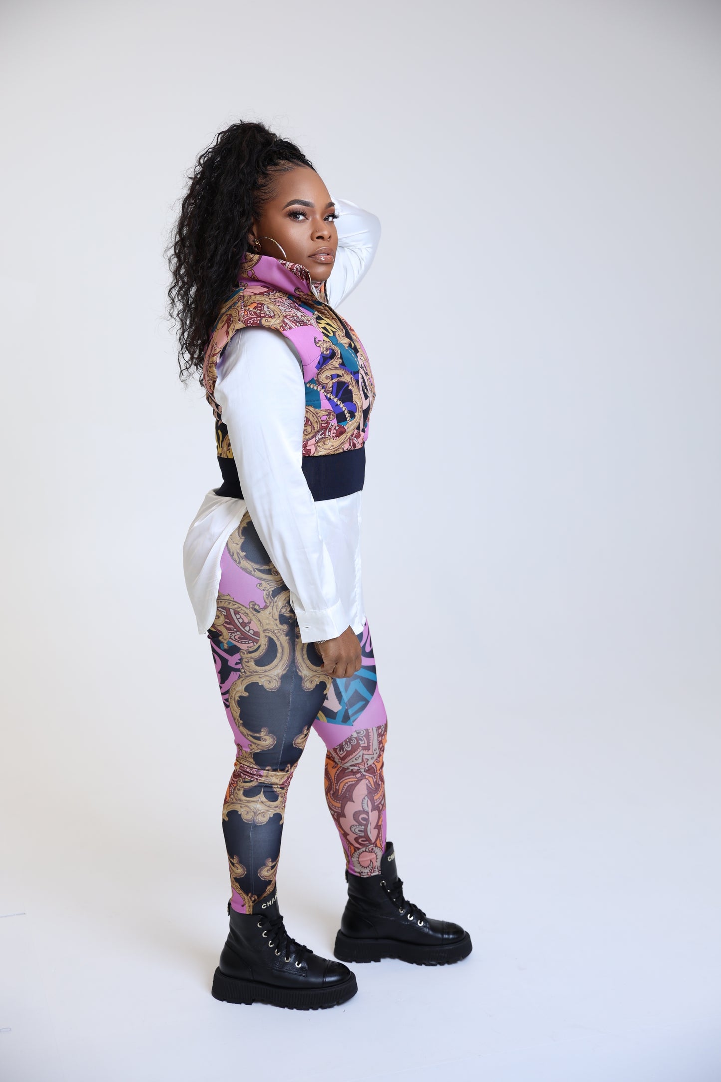 Cropped Puffer Vest Set