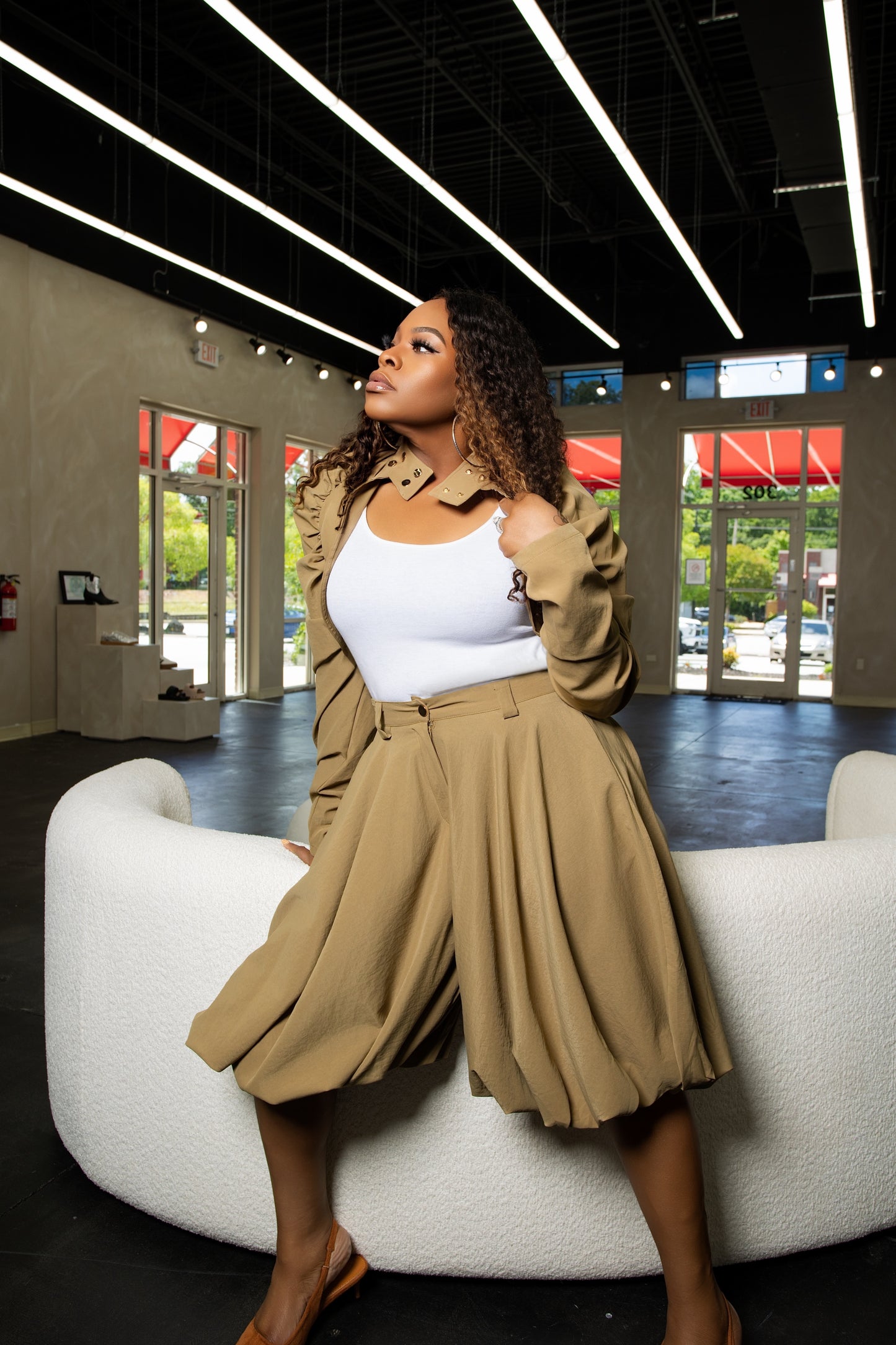 LONG SLEEVE  BOLERO JACKET WITH BUBBLE SHORT SET