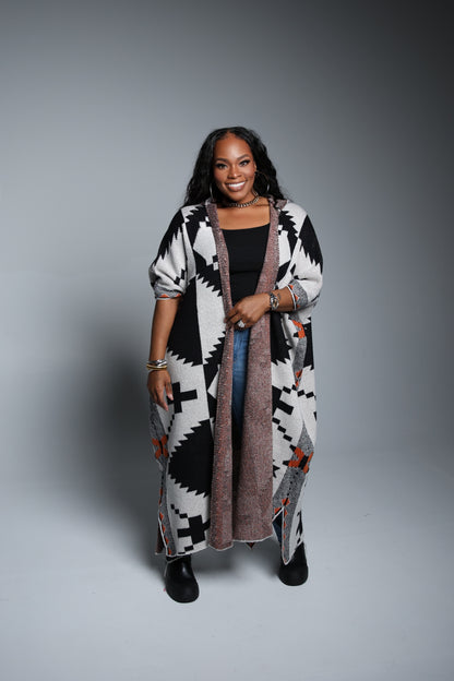 Geo Maxi Cardigan
