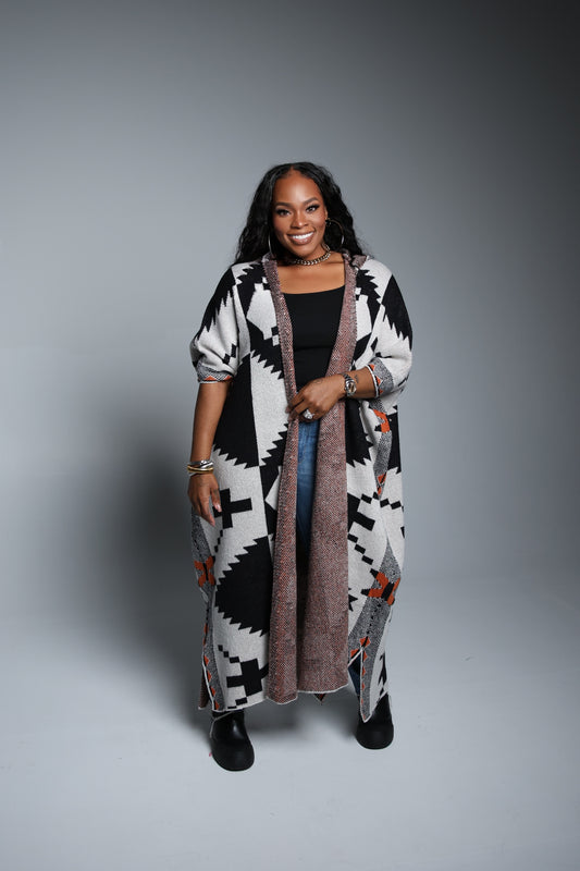 Geo Maxi Cardigan