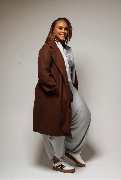 CONTRASTING HOODIE COAT