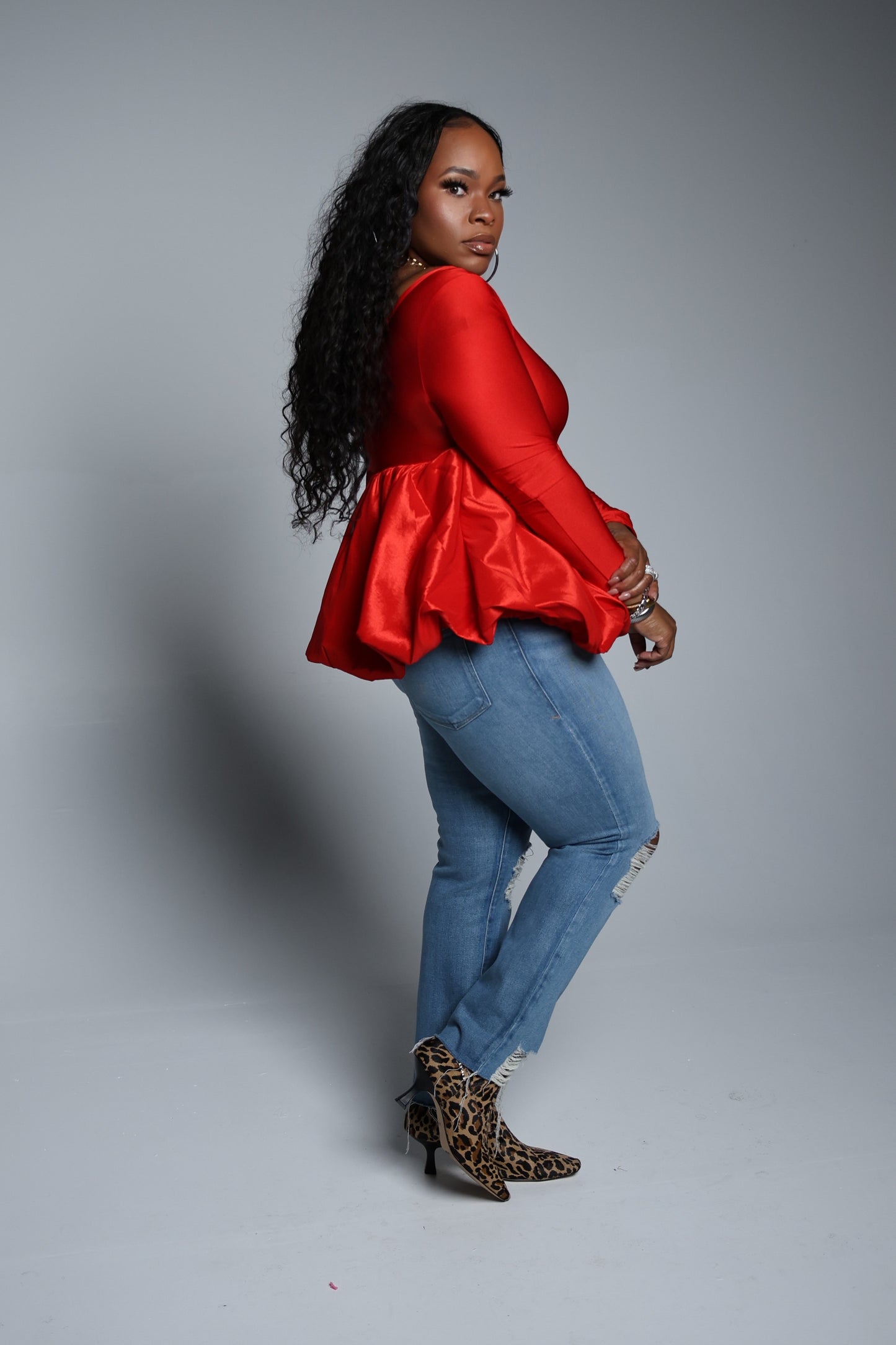 Festive Peplum Babydoll Top