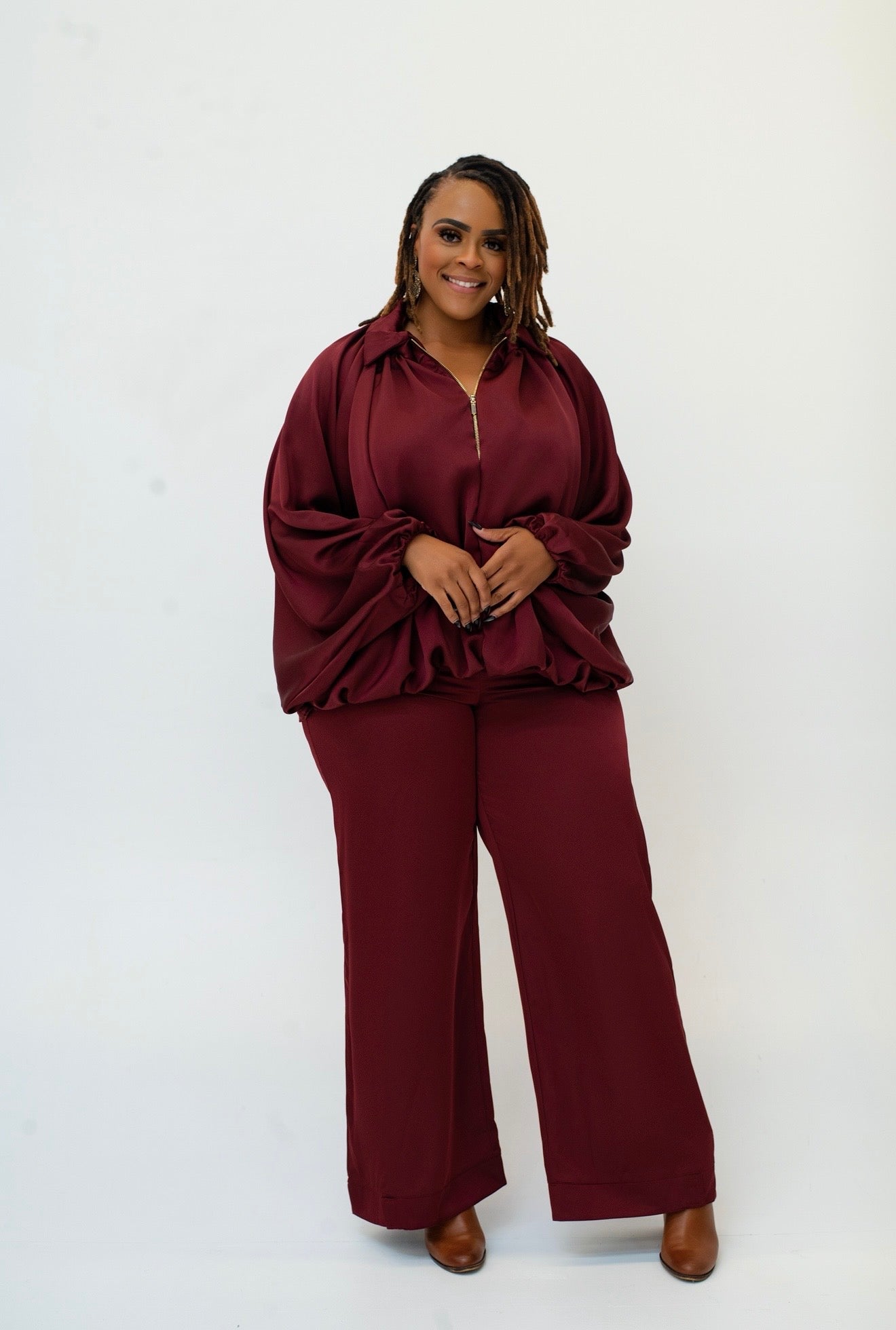 Puffed Bomber Set (Plus Size)