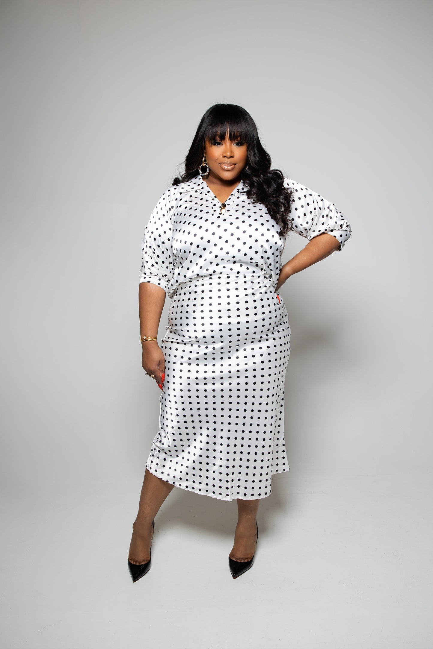 Polka Dot Skirt Set (PLUS)