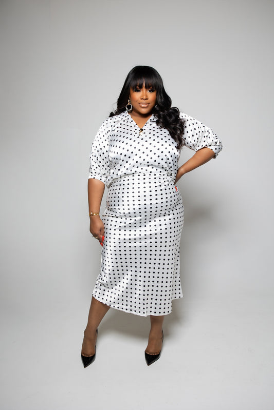 Polka Dot Skirt Set (PLUS)