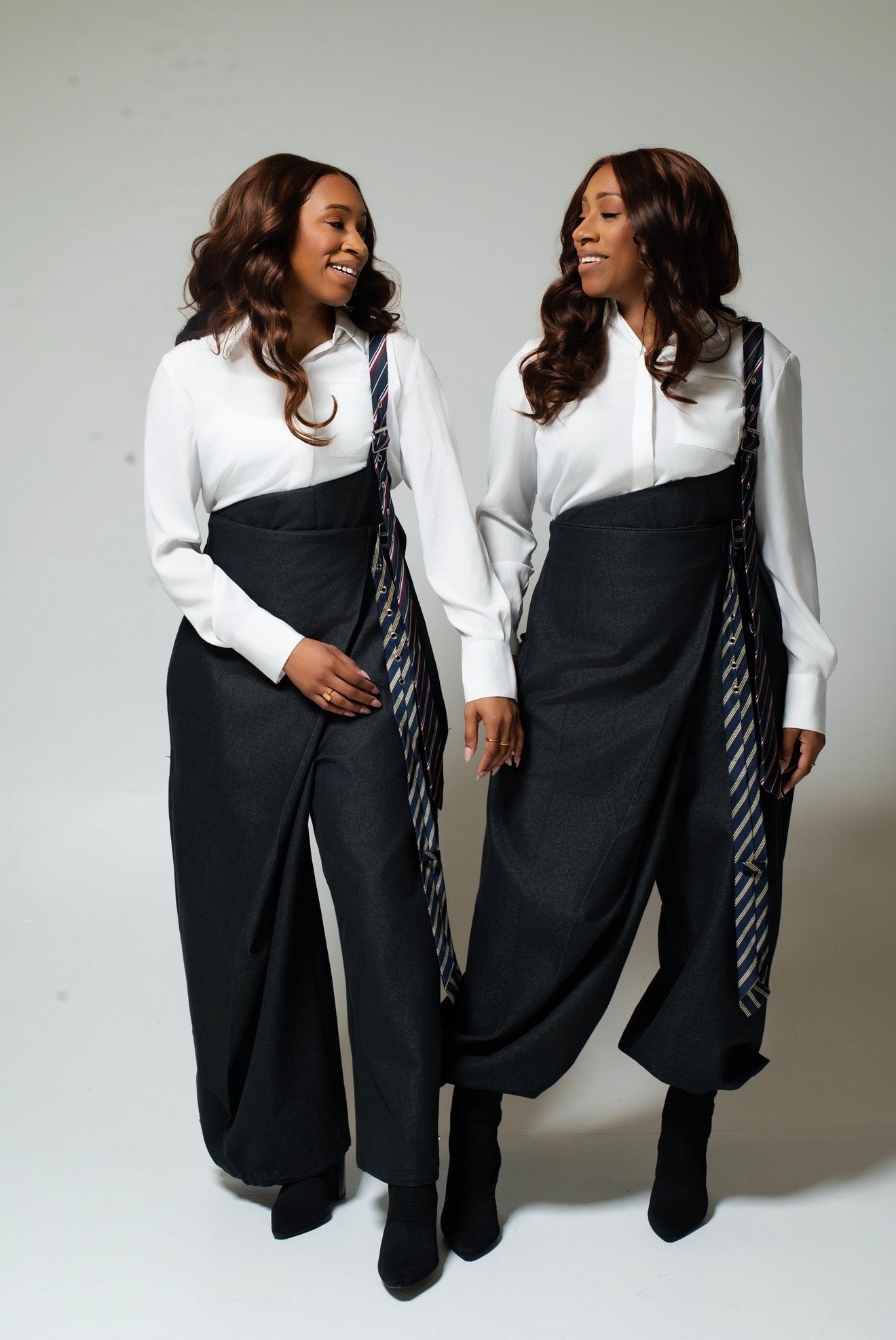 One Shoulder Tie Effect Drape Overalls
