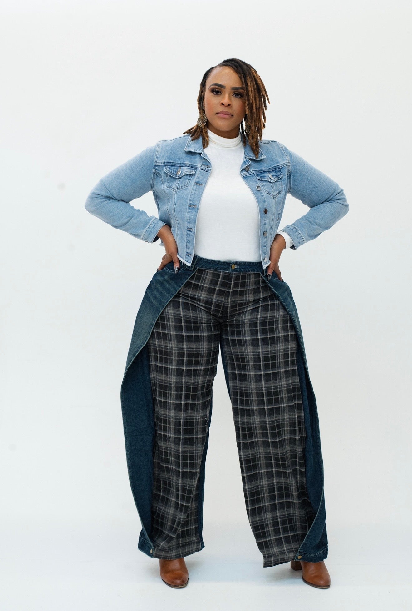 FLIPSIDE DENIM PLAID PANTS (S-3X)