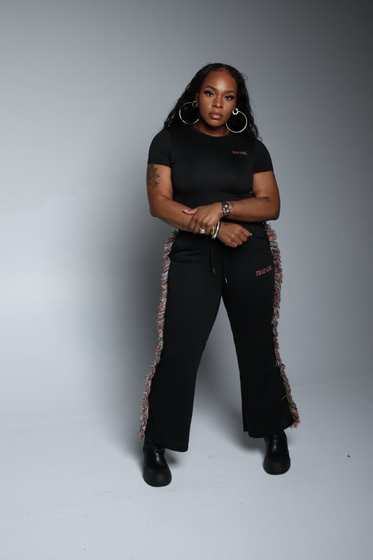 That Girl- Cropped Pant Fringe Set