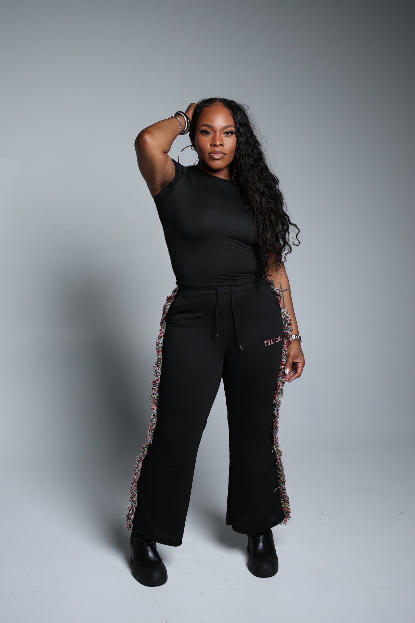 That Girl- Cropped Pant Fringe Set