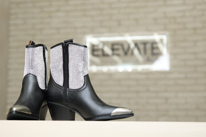 Black Rhinestone Cowboy Boot