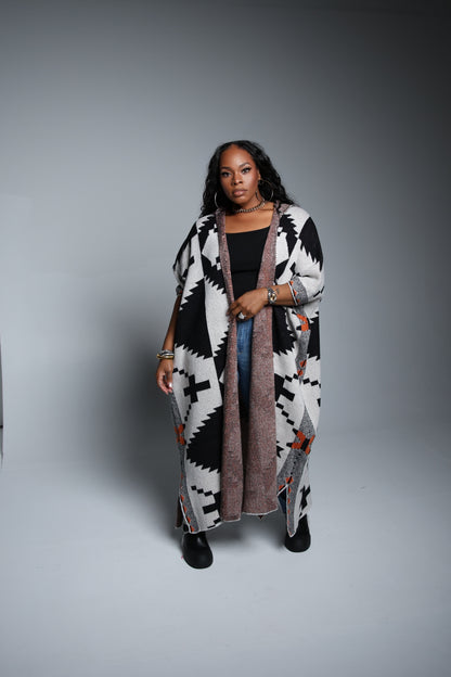 Geo Maxi Cardigan