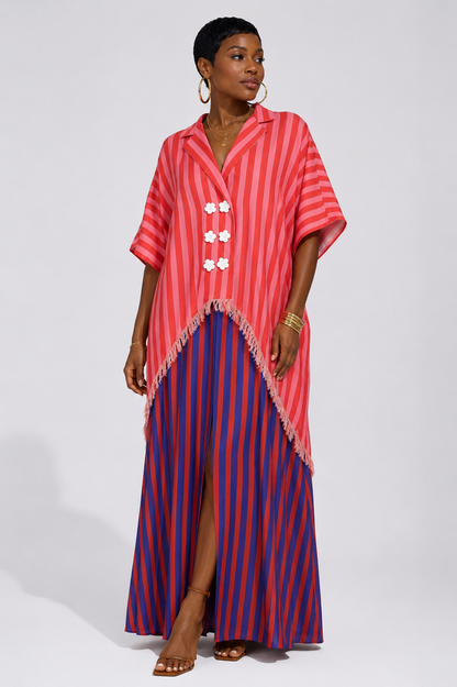 Vibrant Striped Boho Maxi Dress