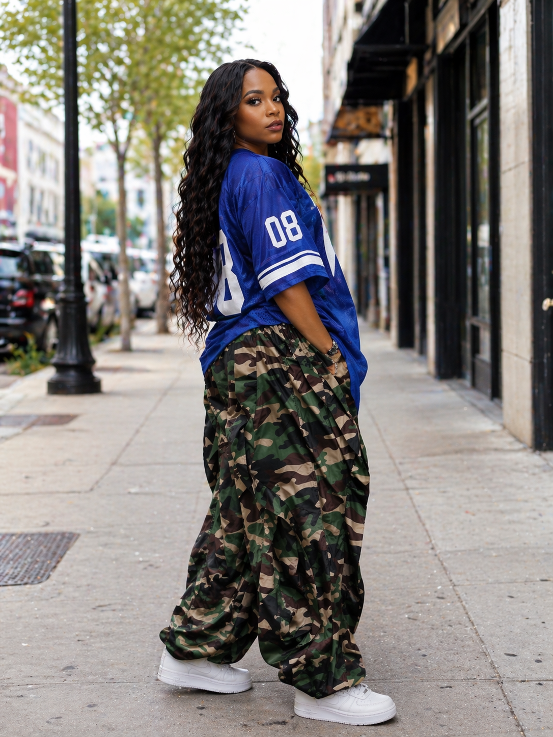 CAMOUFLAGE RUFFLE JOGGERS (Plus Size S- 3X)