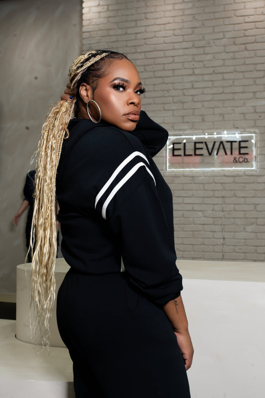 Relaxed Black Hoodie Set